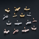 Rock Girls CZ Ear Piercing Stud Earrings Body Jewelry Cartilage Helix Tragus