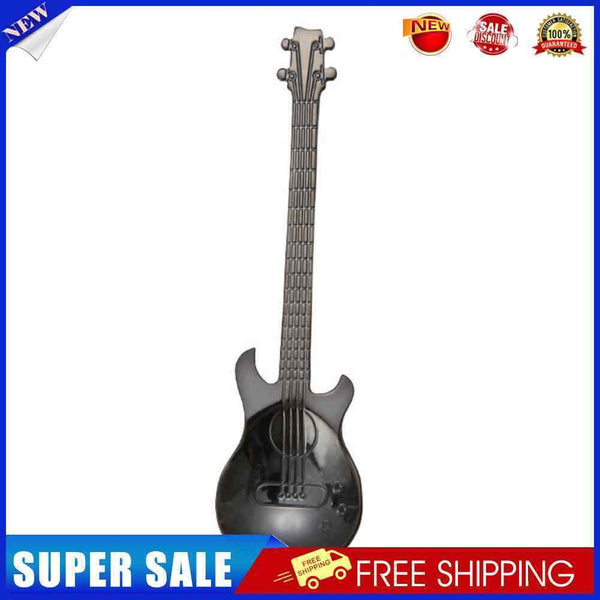 Stainless Steel Guitar Shape Coffee Spoon Tea Stirring Spoons (Black)