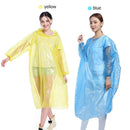 Emergency Rain Poncho Waterproof Coat Cape Disposable for Camping (Yellow)