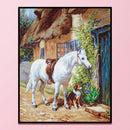 Full Embroidery Stamped Horse Dog DIY 11CT Eco-Cotton Thread Cross Stitch Kit