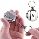 Clip Pull Badge Holder Metal Card Tools Stainless Steel Retractable Key Chain