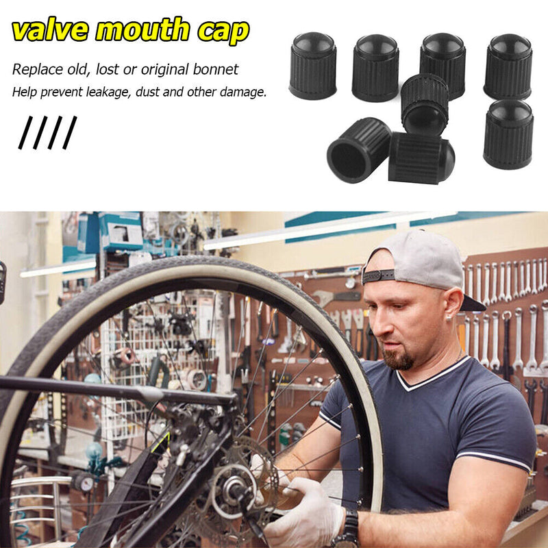 10pcs Car Bicycle Tire Valve Caps Plastic Valve Stem Dust Caps with Seal Ri