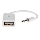 3.5mm Male Audio AUX Jack Plug to USB 2.0 Female Converter Extension Cords X5O4