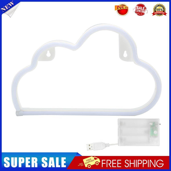 Cartoon Cloud Neon Light USB Battery Operated Hanging Lamp (White Light)