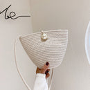Knit Shoulder Crossbody Bag Fashion Woven Straw Lady Beach Holiday Messenger Bag