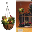 For Front Door Led String Lights Christmas Hanging Basket Flower Wreath