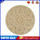 Wooden Divination Pendulum Board w/ Stars Moon Carved Coaster (Pink 25cm)