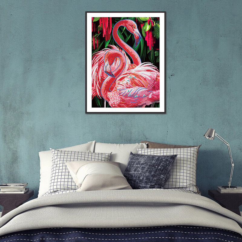 5D Diamond Painting Kit Flamingo Partial Special Shape Drill DIY Animal Art