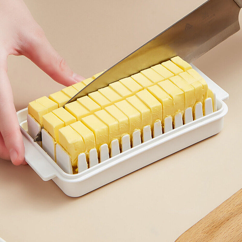 Butter Cutting Storage Box Cheese Slicer Tray w/ Lid Keeper Food Container Newly