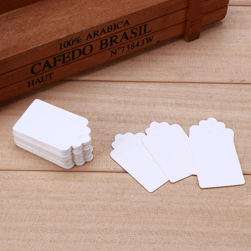 100pcs Blank Label Cards Kraft Paper Wedding Gifts DIY Hanging Tag(White) Newly
