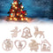 Wood Chip Christmas Snowflake Santa Claus Xmas Decoration Hanging Ornaments