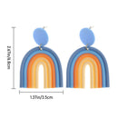 Gradient Rainbow Colors Dangle Drop Earrings Clay Earrings Arched Candy Color