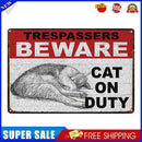 Beware Cat Retro Metal Plate Tin Sign Plaque Poster for Bar Club Cafe Arts
