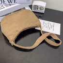 Fashion Women Corduroy Shoulder Underarm Bag Solid Color Handbags (Brown)