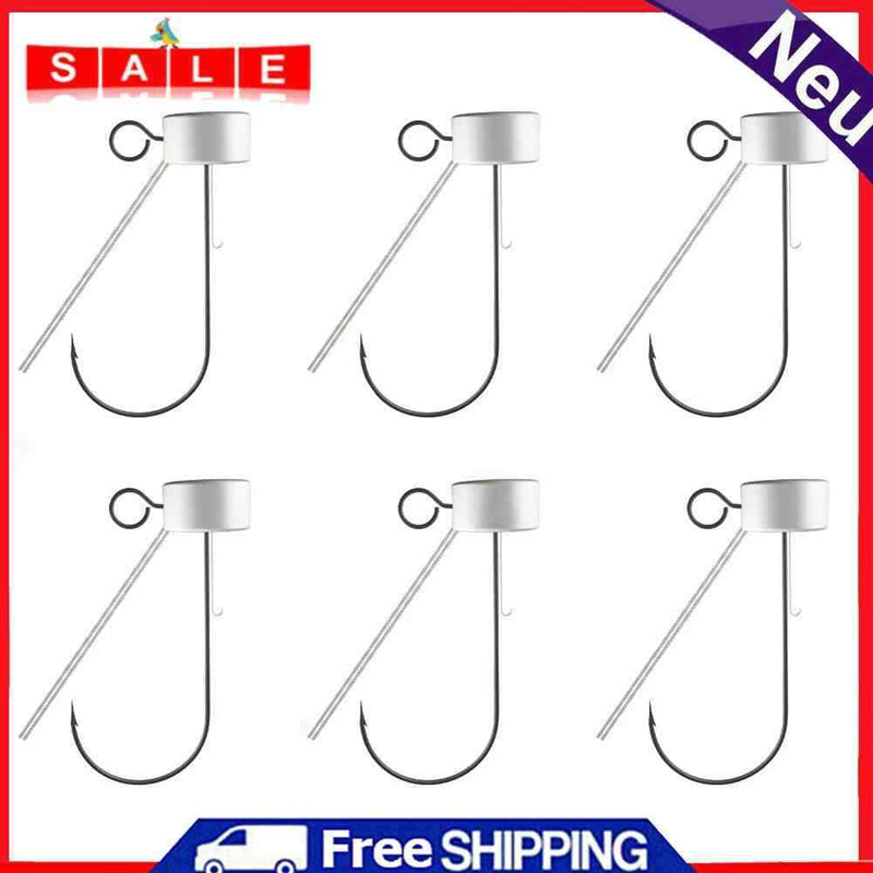 6pcs/Lot Mushroom Head Bass Fishing Hooks for Soft Bait Stainless Steel Hook