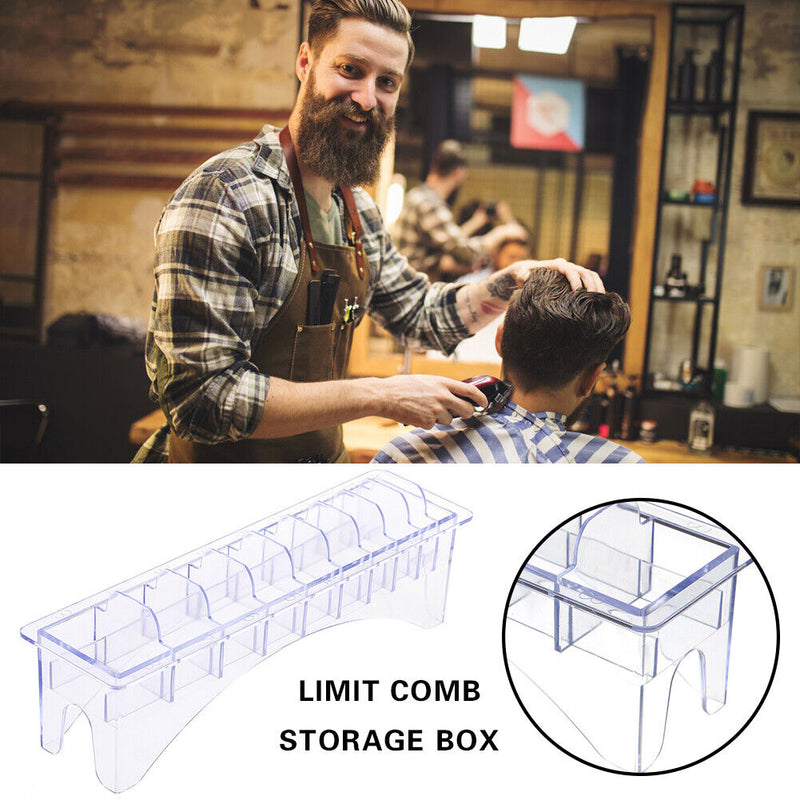 10 Grid Guide Limit Comb Storage Box Universal Hair Clipper Rack Organizer Case