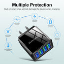 Q4 5.1A 4USB QC3.0 Fast Charging 4 Multi Port Mobile Phone Charger Power Adapter