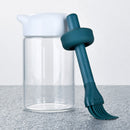 Oil Bottle with Brush Kitchen Oil Dispenser for BBQ Baking Cooking (Green)