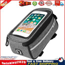 Waterproof Bicycle Front Tube Bag 6in Phone Touch Screen Saddle Bag (Grey) Newly