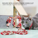 Adjustable Cat Traction Rope Japanese Print Chest Strap for Pet Outdoor Walking