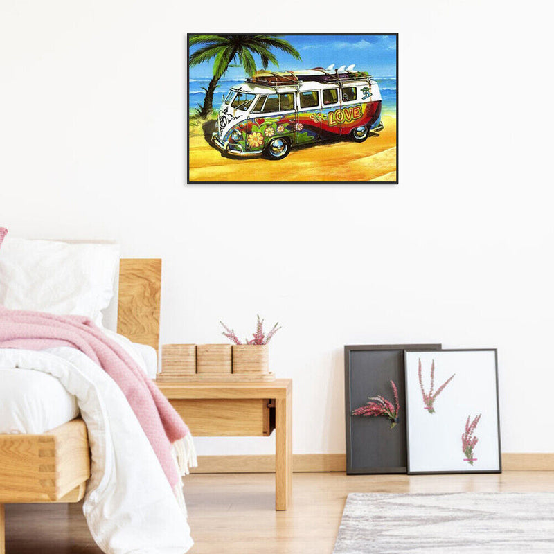 #A Bus by the Beach Diamond Painting Kits Full Square Drill Home Wall Art Decor