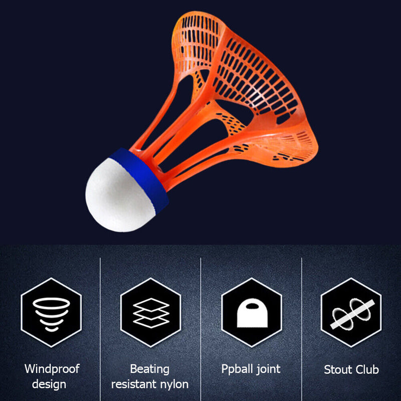 3pcs Badminton Ball Shuttlecock Outdoor Training Game Shuttlecock (Orange)