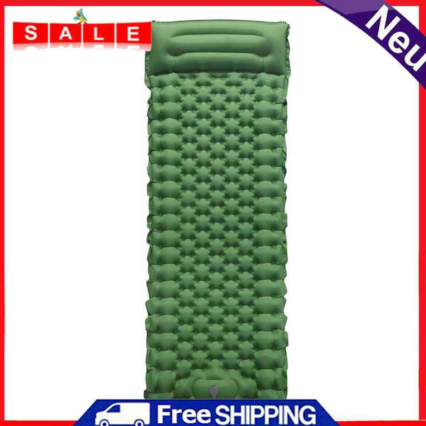 Portable Foot Inflation Mattress Bed Foldable Air Filling Camping Sleep Cushion