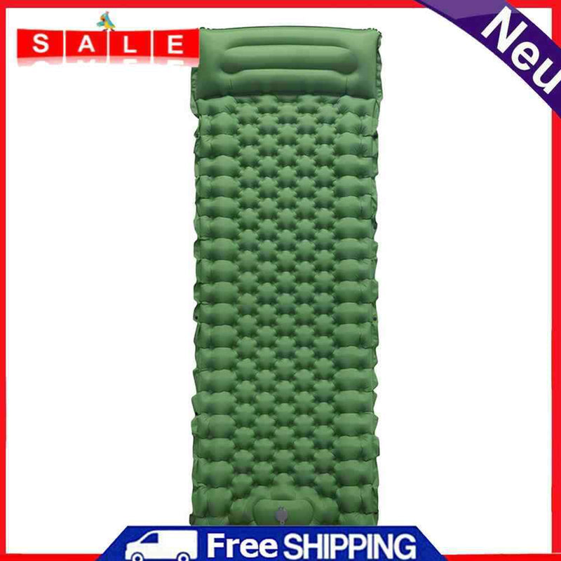 Portable Foot Inflation Mattress Bed Foldable Air Filling Camping Sleep Cushion