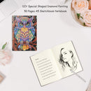 DIY Owl Special Shaped Diamond Painting 50 Pages Sketchbook A5 Students Not