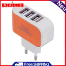 5V 2A EU Standard Charger Adapter 3 USB Hub Port Male Power Supply Male Box