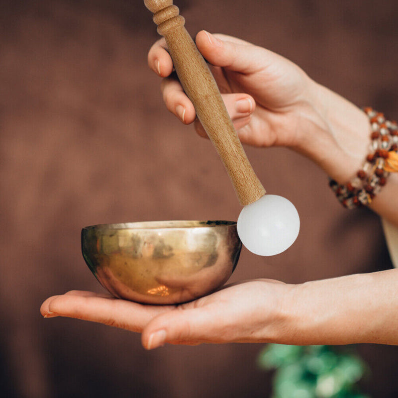 2pcs/Set Handle Mallet Beater Rubber Ring for Tibetan Buddha Meditation Bowls