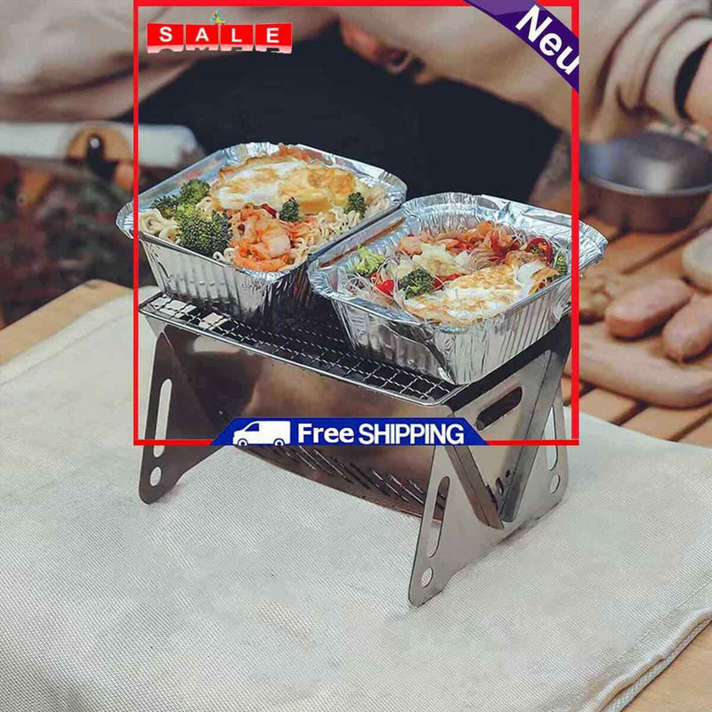 Stainless Steel Camping Grill Mini Cooker with Air Inlet Design for Strong Fire