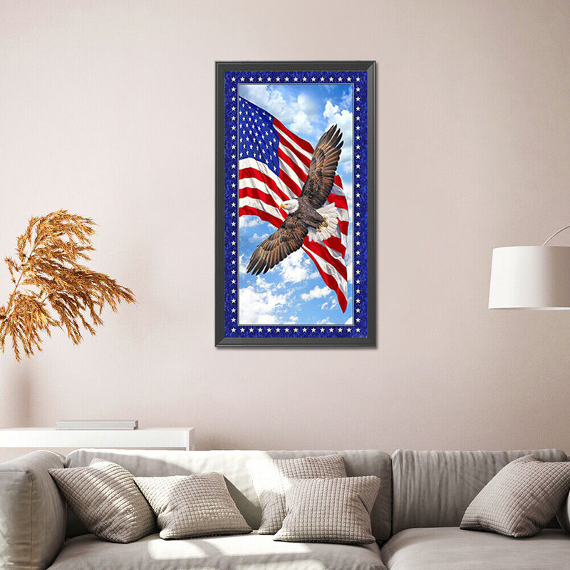 5D DIY Diamond Painting American Flag Eagle Full Drill Rhinestone Mosaic Art Kit