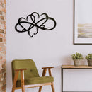 Metal Infinity Heart Art Love Wall Sign Decor for Living Room (DoubleHeart)