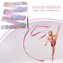 Flashing Glitter Dance Ribbon Gymnastics Ballet Twirling Stick (2m Black) Newly