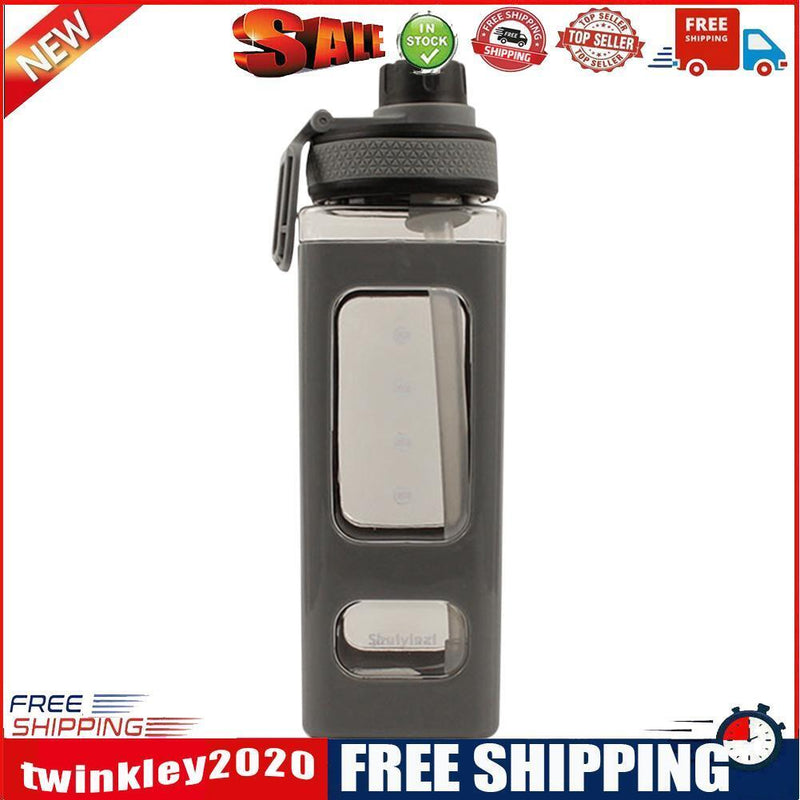 700ml Water Bottle for Sports Straw Cup Leakproof Drinking Bottles (Grey)