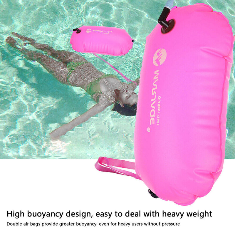 Inflatable Swimming Float Air Dry Bag PVC Buoy Water Sport Bag (Rose Red) Newly