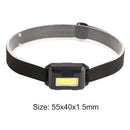 3 Modes Strong LED COB Headlight Outdoor Camping Mini Flashlight (Black) Newly