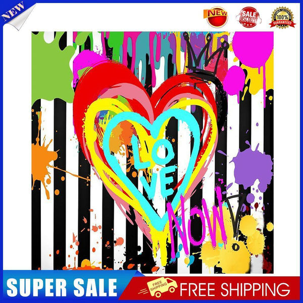 5D Diamond Painting Kit Doodle Heart Full Round Drill Rhinestone DIY Crafts