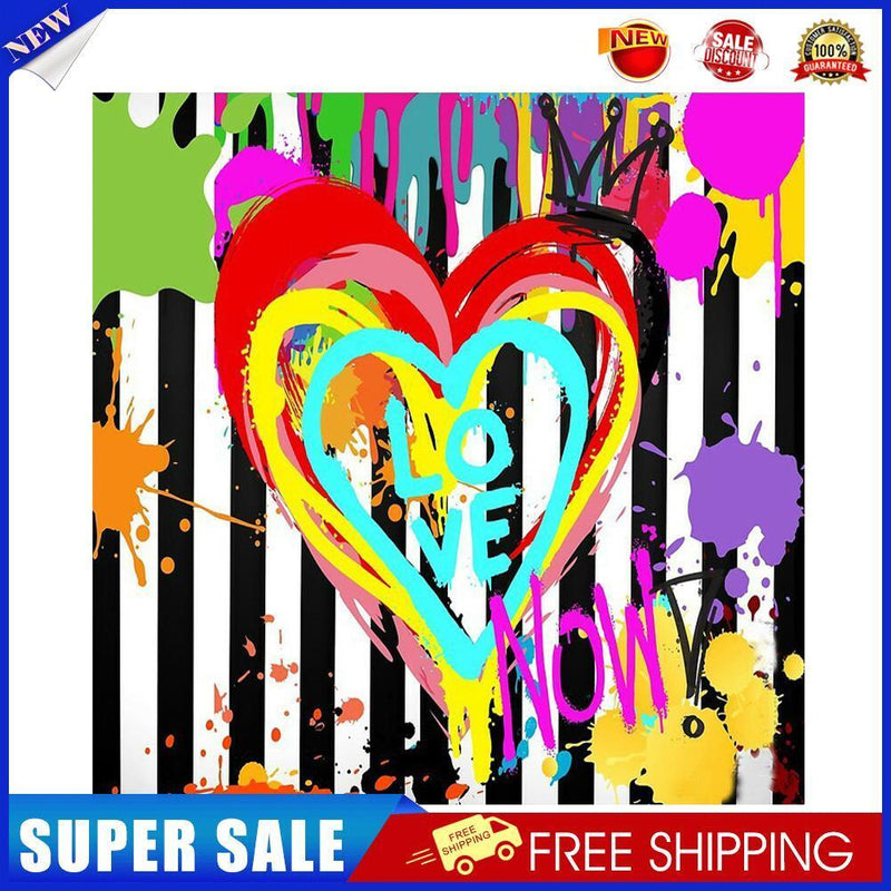 5D Diamond Painting Kit Doodle Heart Full Round Drill Rhinestone DIY Crafts