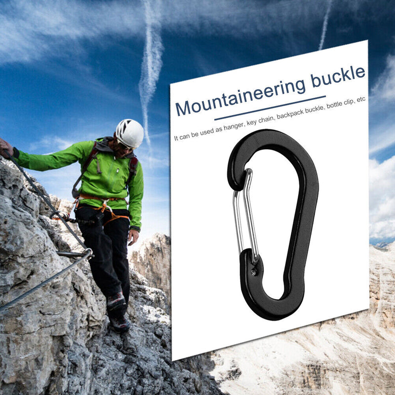 6pcs Outdoor Camping Carabiner Clips Keychain Backpack Mountaineering Buckles