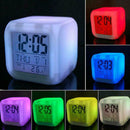 Alarm Clock 7Color Change LED Digital Glowing Modern Night Bedroom Light D6D4