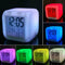 Alarm Clock 7Color Change LED Digital Glowing Modern Night Bedroom Light D6D4