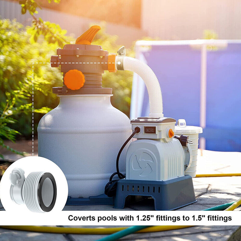 1.25 inch to 1.5 inch Pool Pumps Adapters Hose Connector Cleaning (2pcs)