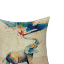 Linen Pillowcases Elephant Printing Cushion Decorative Cover Throw Pillow Case