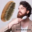 Soft Boar Bristle Wood Beard Brush Men Mustache Shaving Comb Kit with Bag Newly