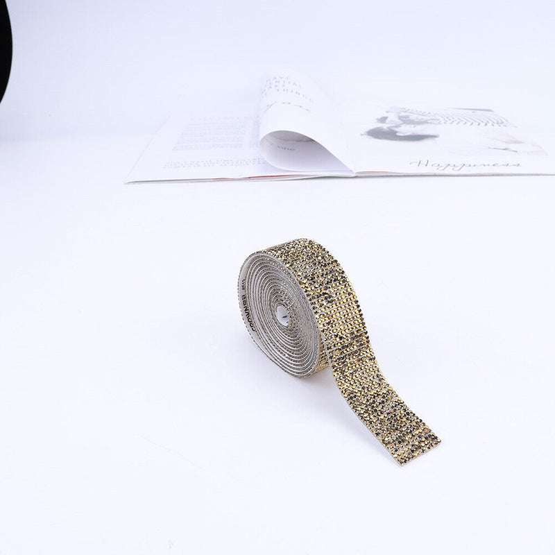 #A 1m Rhinestone Tape Self-adhesive Practical Glitter Diamonds Ribbon Party Deco