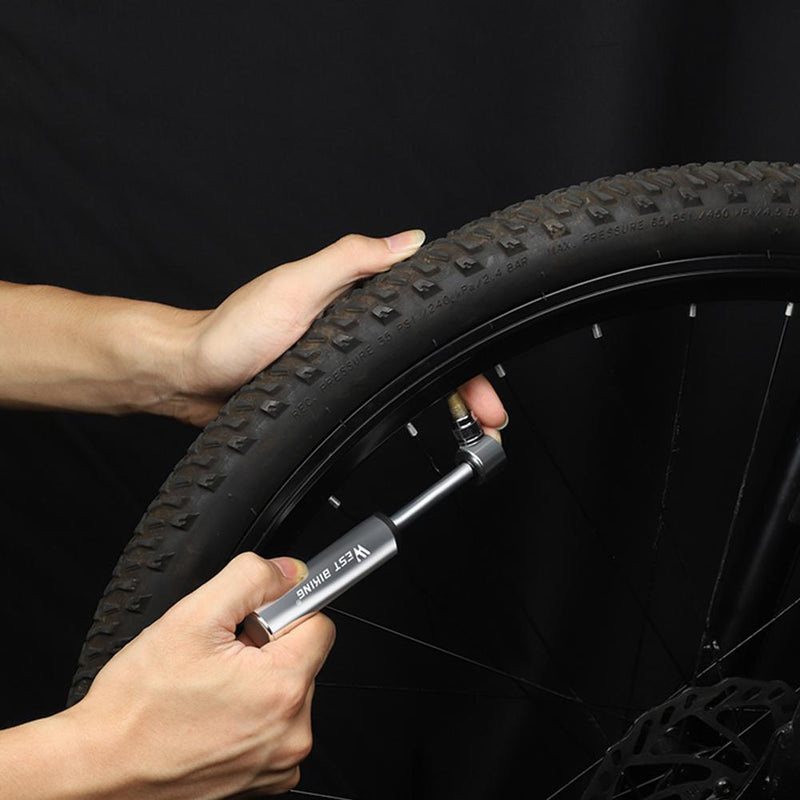 WEST BIKING Mini MTB Air Pump Aluminum Alloy Portable Bicycle Tire Inflator