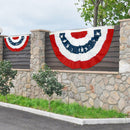USA Bunting Flag Pleated Fan Resistant Polyester Banner for Independence Day