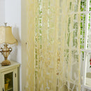Chic Leaf Type Tulle Door Window Curtain Sheer Scarf Valances (Yellow)